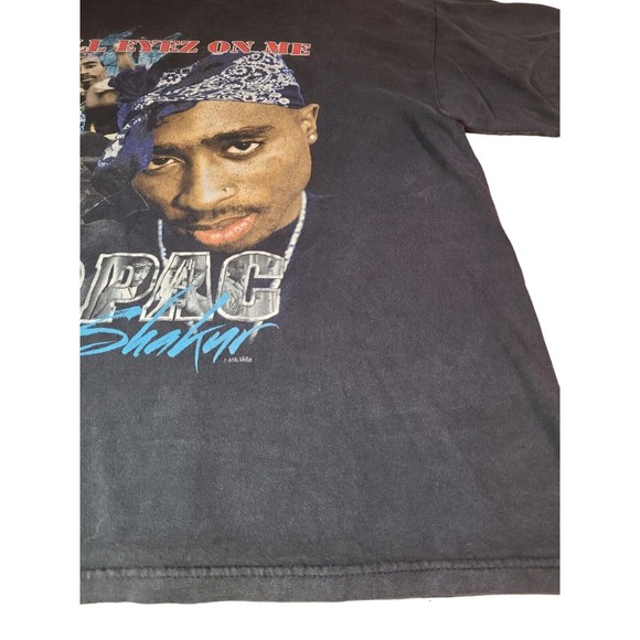 Tupac All Eyez On Me Shirt 2pac Cotton T-Shirt Distressed Hip Hop Rap Apparel - Picture 6 of 12